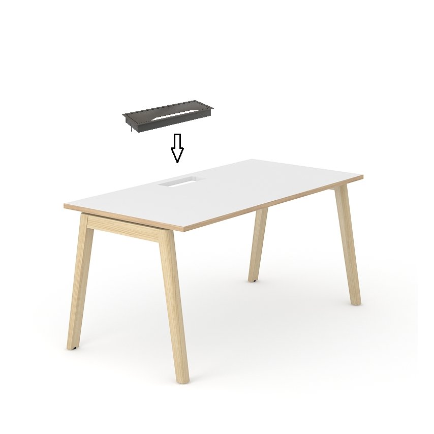 Schreibtisch Arco F3 mit eckigem Ausschnitt - Kasedia.store