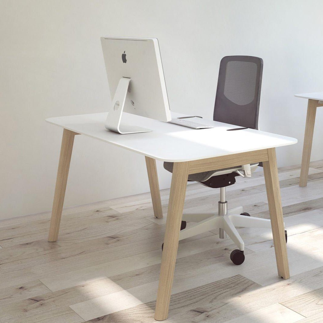 Schreibtisch Arco F3 mit eckigem Ausschnitt - Kasedia.store